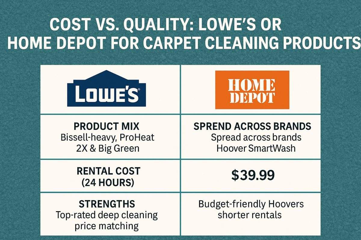 Comparing Lowe’s and Home Depot for Carpet Cleaning Products