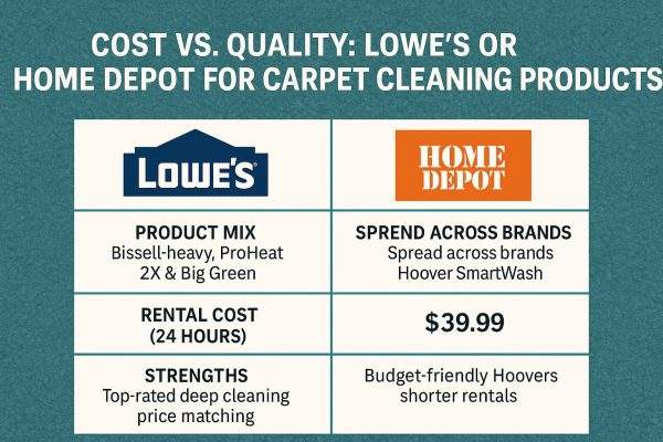 Comparing Lowe’s and Home Depot for Carpet Cleaning Products