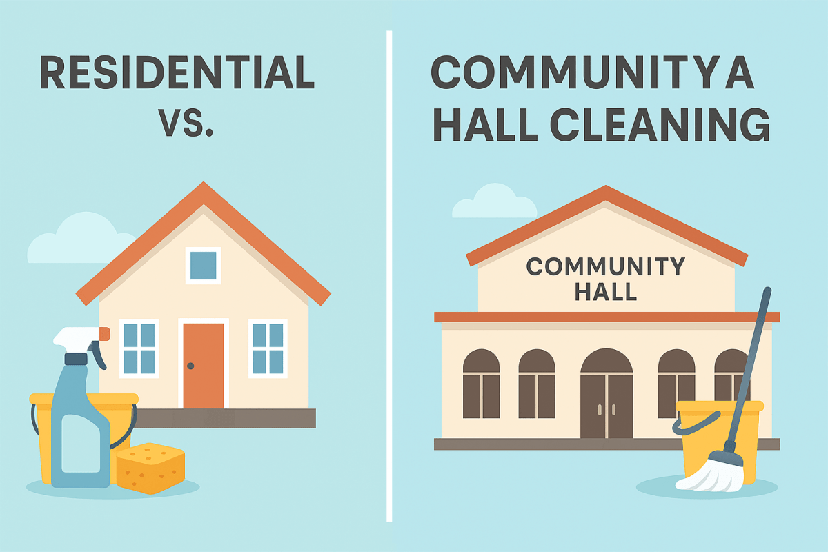 Residential vs. Community Hall Cleaning