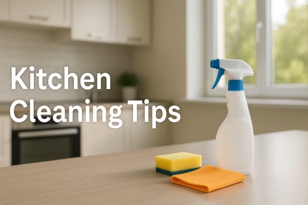 Modern Kitchen with Cleaning Essentials